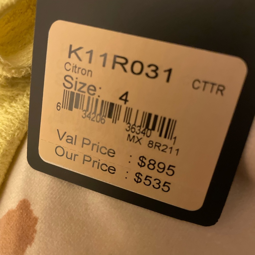 NWT St. John Green/Yellow Sleeveless Wool Blend Dress - Picture 8 of 8